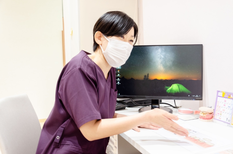 説明をする様子